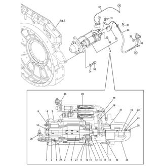 FIG 135. (110A)STARTING MOTOR(EARTH FLOAT TYPE)(FROM E0142)